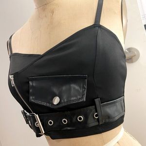 Punk Moto Bustier Buckle Top